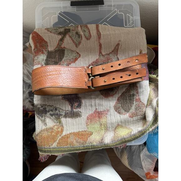 Brave Beltworks Wide Double Strap Brass Loops Brown Distressed Size 35-39” Waist - Picture 2 of 12